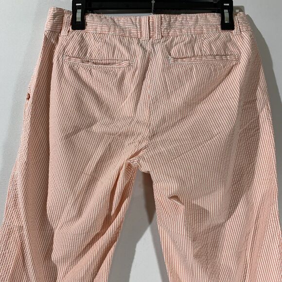 Crown & Ivy Seersucker Cropped Pants Womens 4 Pink White - Picture 5 of 9